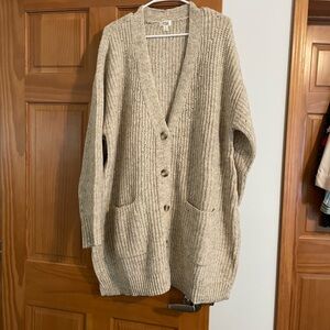 a.n.a Beige Knit Cardigan Sweater